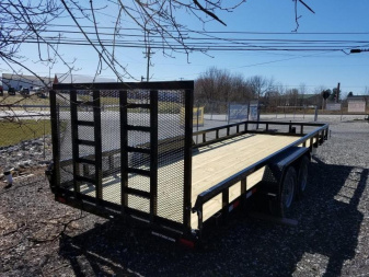 New 7 X 20 Sure-Trac HD Tube Top Utility Landscape Trailer, 10k GVWR ***w/5' Reinforced Gate & Adj. Coupler