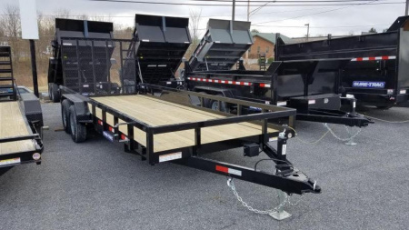 New 7 X 20 Sure-Trac HD Tube Top Utility Landscape Trailer, 10k GVWR ***w/5' Reinforced Gate & Adj. Coupler
