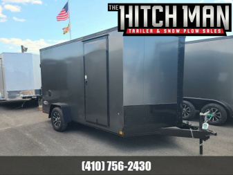 New 7 x 12 Look Element SE BLACKOUT V-Nose Cargo Trailer 3.5K GVWR w/Brakes  ***6" Extra Height, 4 D-Rings, Alum Wheels