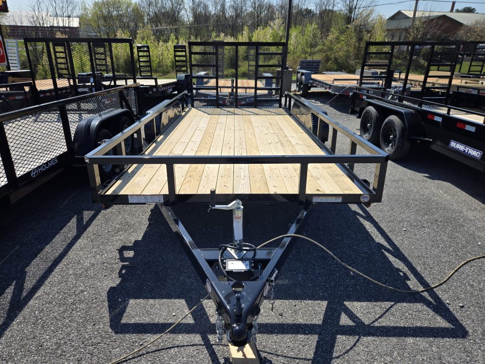 New 7 X 16 Sure-Trac Tube Top Utility Landscape Trailer 7k ***w/ 5' Reinforced Ramp Gate