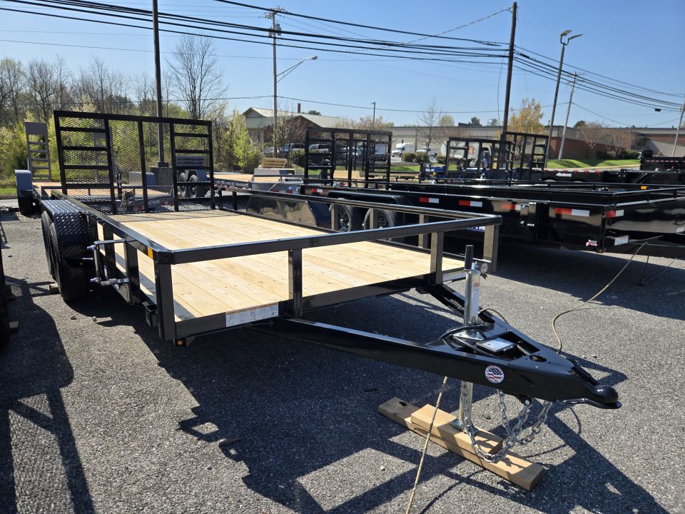 New 7 X 16 Sure-Trac Tube Top Utility Landscape Trailer 7k ***w/ 5' Reinforced Ramp Gate