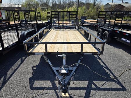New 7 X 16 Sure-Trac Tube Top Utility Landscape Trailer 7k ***w/ 5' Reinforced Ramp Gate