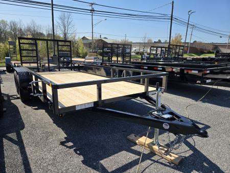 New 7 X 16 Sure-Trac Tube Top Utility Landscape Trailer 7k ***w/ 5' Reinforced Ramp Gate