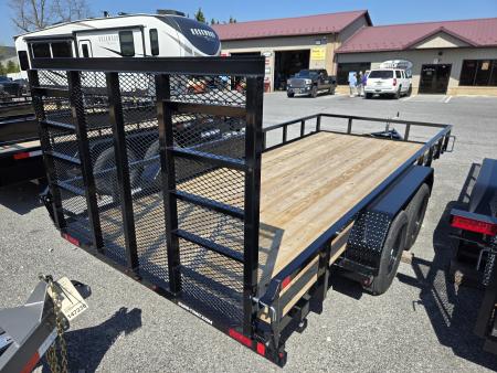 New 7 X 16 Sure-Trac Tube Top Utility Landscape Trailer 7k ***w/ 5' Reinforced Ramp Gate