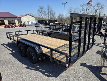 New 7 X 16 Sure-Trac Tube Top Utility Landscape Trailer 7k ***w/ 5' Reinforced Ramp Gate