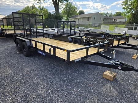 New 7 X 16 Sure-Trac Tube Top Utility Landscape Trailer 7k ***w/ 5' Reinforced Ramp Gate