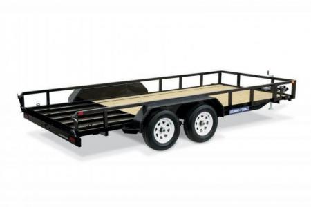 New 7 X 16 Sure-Trac Tube Top Utility Landscape Trailer 7k ***w/ 5' Reinforced Ramp Gate