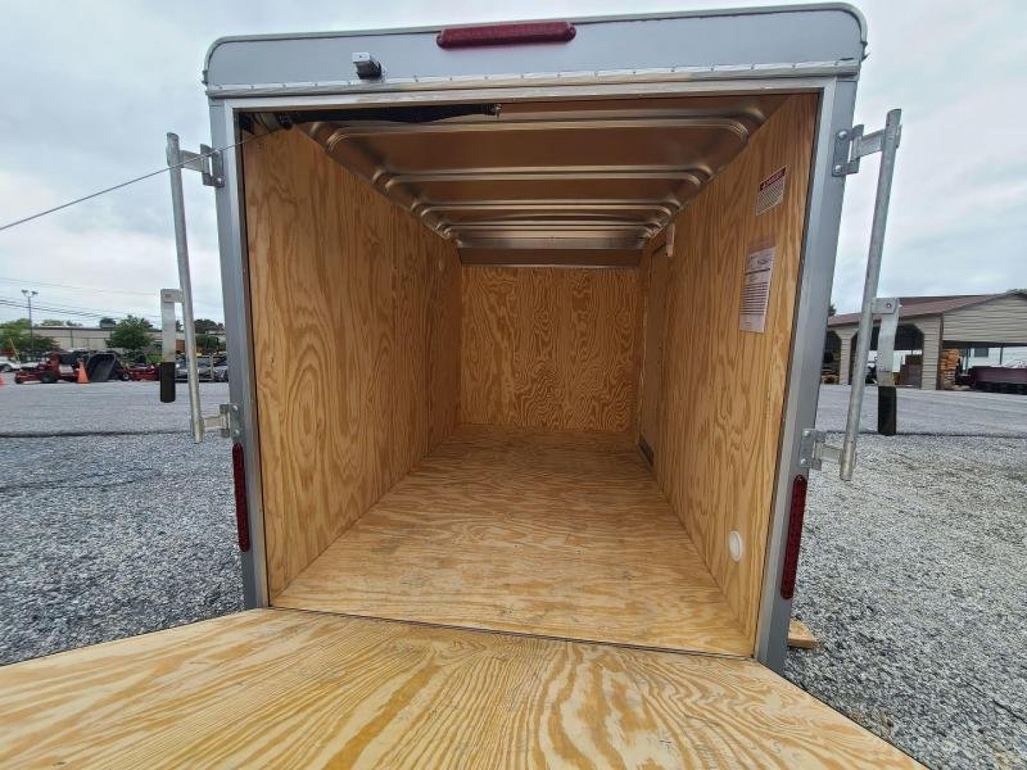 New 6 x 10 Car-Mate Sportster Enclosed Cargo Trailer 3K  ***White w/Ramp Door, 12v Int. Light, Wall Vents, Black Wheels