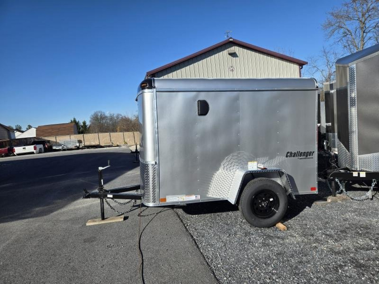 New 5 X 8 Homesteader Challenger Cargo, 3k GVWR **Silver w/Side Dr, Wall Vents, Int. Light