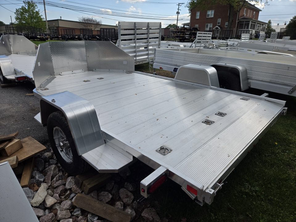 New 6.5' X 11' Aluma MC210 2 Place Motorcycle Trailer, 3K GVWR ***w/ Stone Guard, 2 Wheel Chocks, Slide-Out Ramp