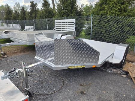 New 6.5' X 11' Aluma MC210 2 Place Motorcycle Trailer, 3K GVWR ***w/ Stone Guard, 2 Wheel Chocks, Slide-Out Ramp