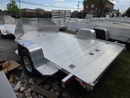 New 6.5' X 11' Aluma MC210 2 Place Motorcycle Trailer, 3K GVWR ***w/ Stone Guard, 2 Wheel Chocks, Slide-Out Ramp