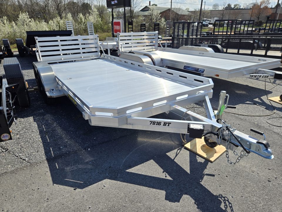 New 6.5' x 16' ALUMA 7816 Utility Trailer 7K GVWR **w/Bi-Fold Rear Gate, (6) Recessed Tie Downs, Stab Jacks