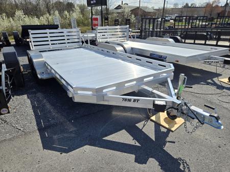 New 6.5' x 16' ALUMA 7816 Utility Trailer 7K GVWR **w/Bi-Fold Rear Gate, (6) Recessed Tie Downs, Stab Jacks