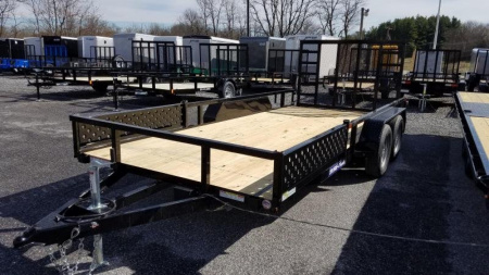 New 7 X 16 Sure-Trac ATV Tube Top Utility Trailer, 7k GVWR ***w/Reinforced Tailgate & Removable Side Ramps