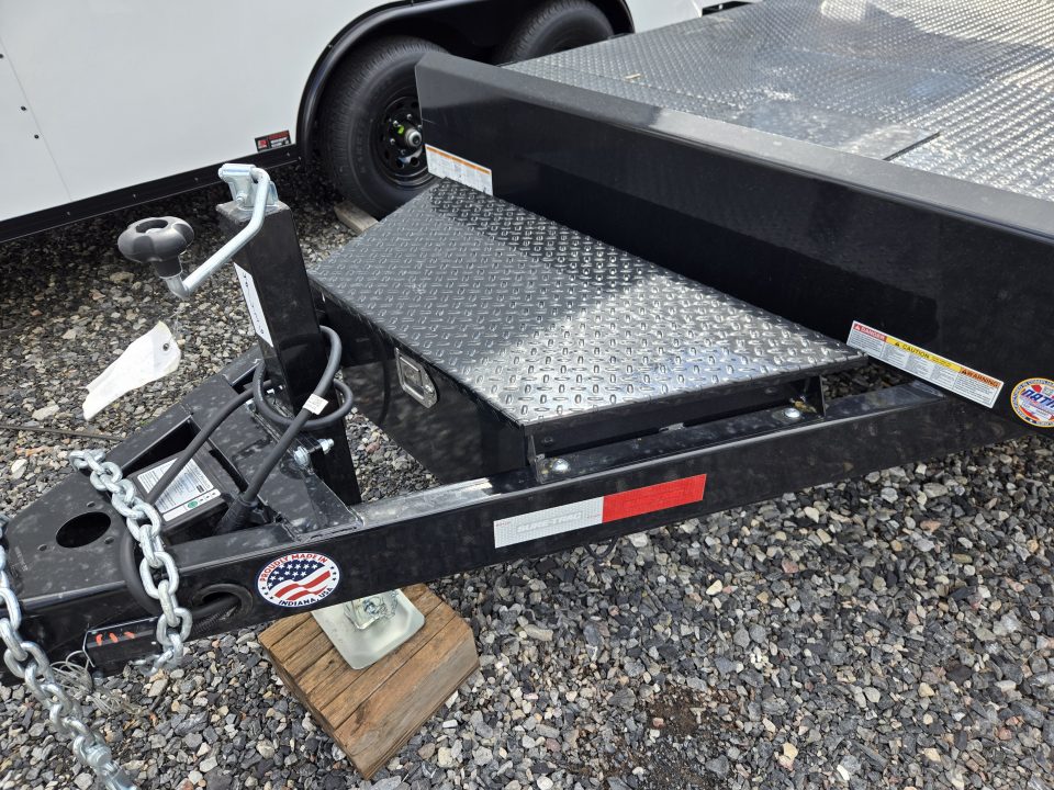 New 7 x 20 Sure Trac Steel Deck Car Hauler, 10k GVWR **w/ Both Removable Fenders, Winch Plate, Alum Wheels, Toolbox