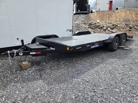 New 7 x 20 Sure Trac Steel Deck Car Hauler, 10k GVWR **w/ Both Removable Fenders, Winch Plate, Alum Wheels, Toolbox