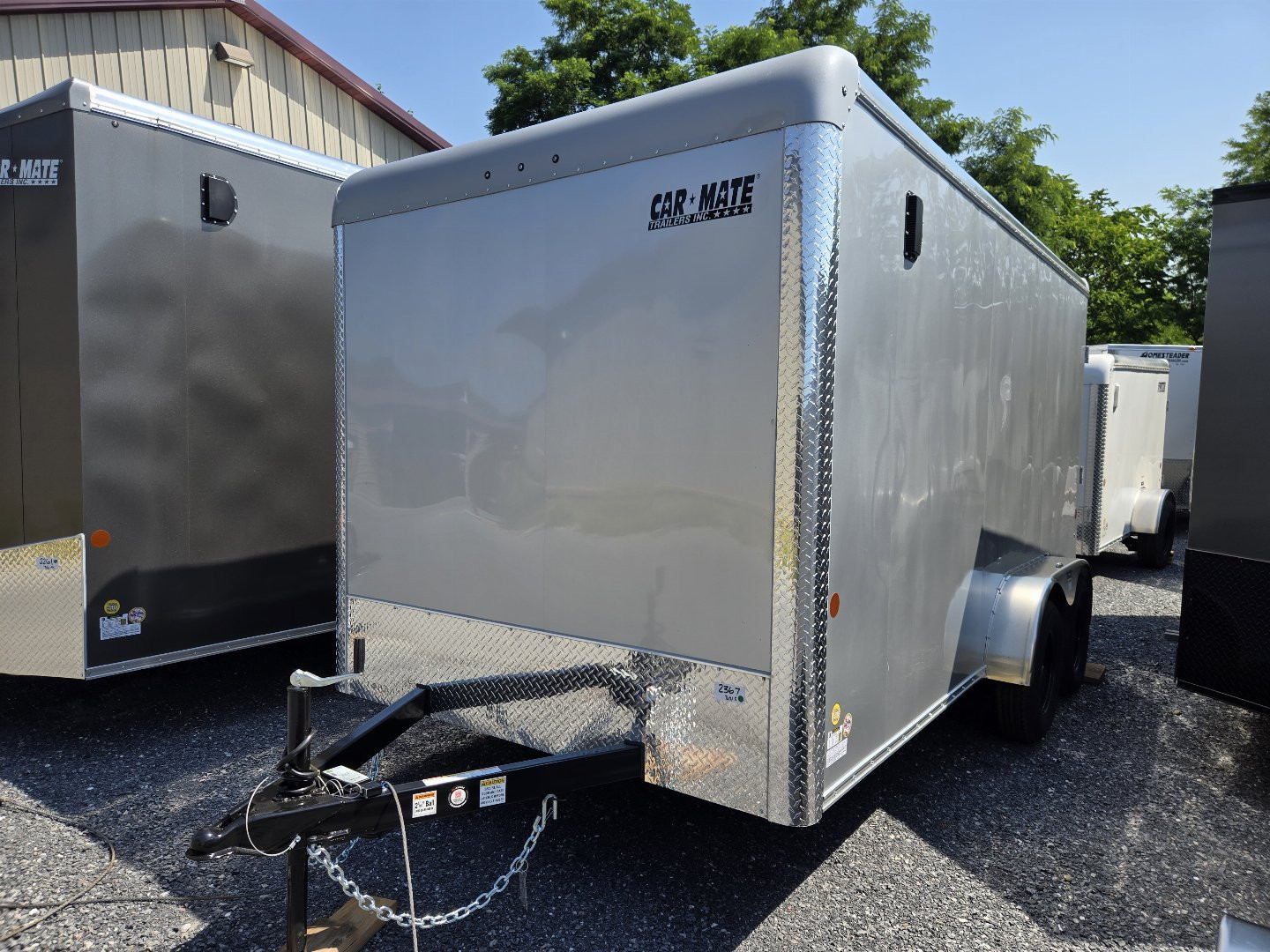 New 7 x 14 Car-Mate Custom Cargo Trailer 7k  ***Silver w/Ramp Door & 6" Extra Height