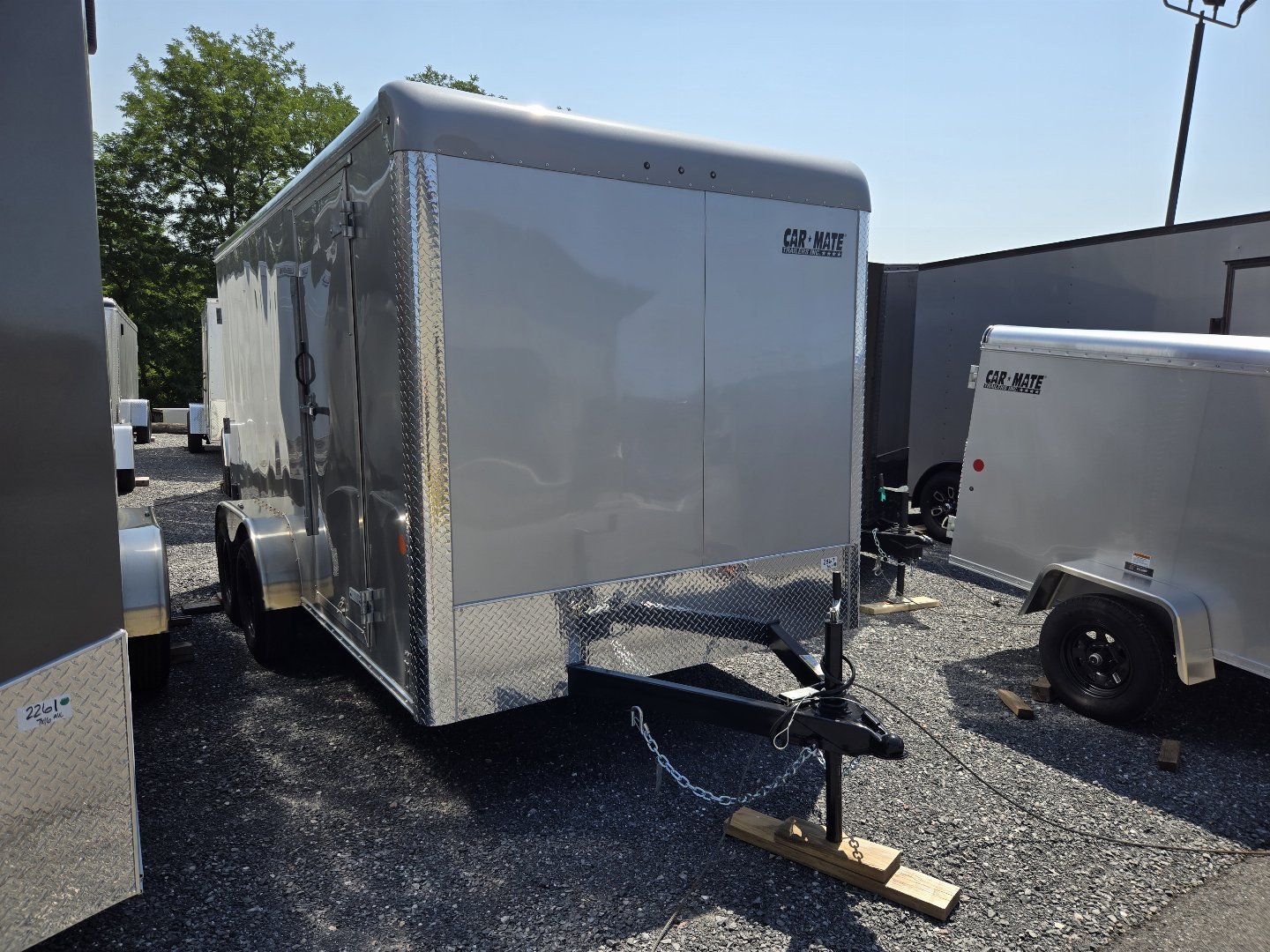New 7 x 14 Car-Mate Custom Cargo Trailer 7k  ***Silver w/Ramp Door & 6" Extra Height
