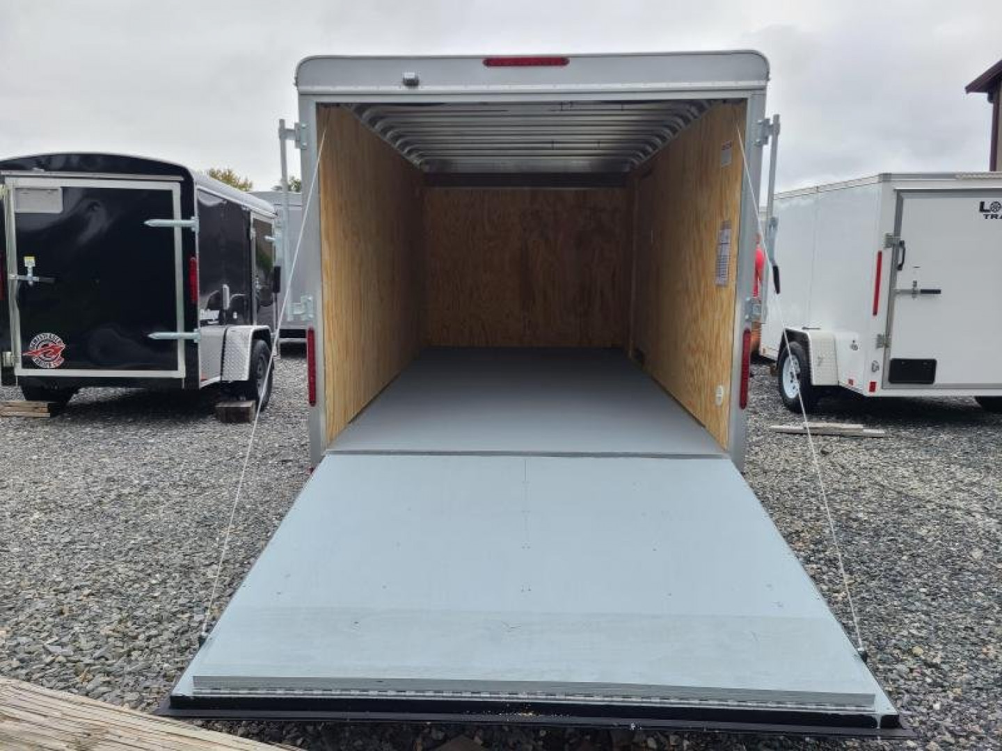 New 7 x 14 Car-Mate Custom Cargo Trailer 7k  ***Silver w/Ramp Door & 6" Extra Height