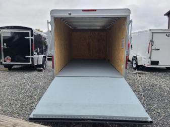 New 7 x 14 Car-Mate Custom Cargo Trailer 7k  ***Silver w/Ramp Door & 6" Extra Height