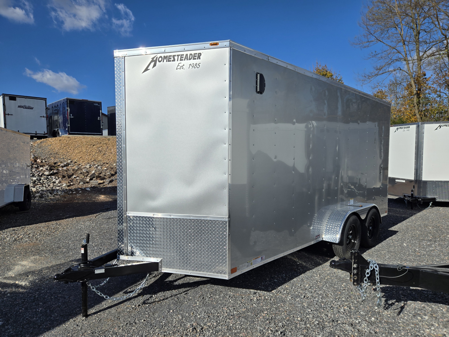 New 7 x 16 Homesteader Intrepid V-Nose Cargo Trailer, 7k GVWR ***Silver ...