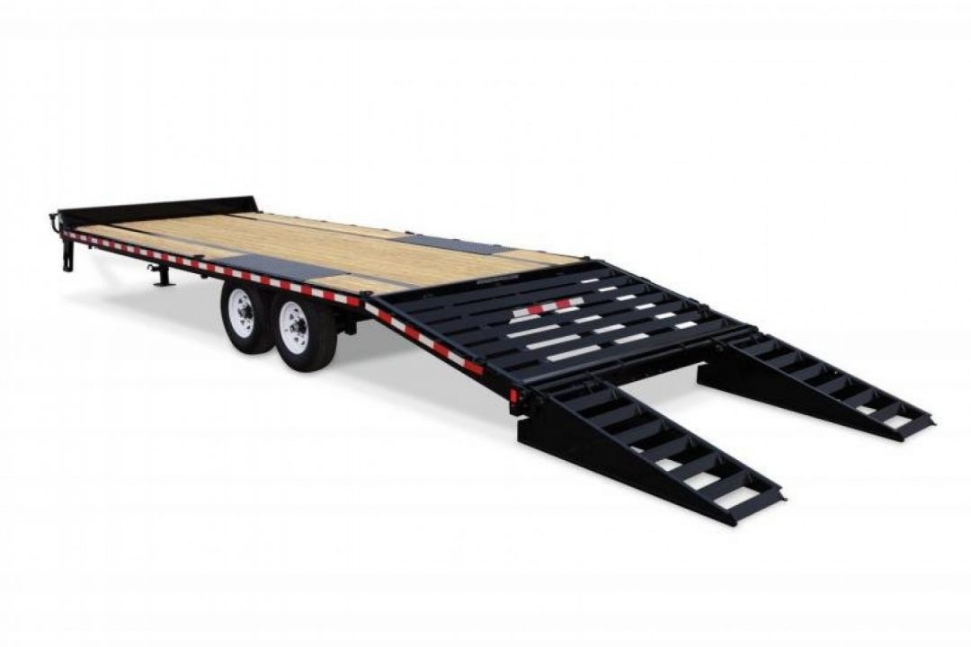 New 8.5 x 25 (20+5) Sure-Trac HD Low Profile Deckover Equipment Trailer, 15K GVWR