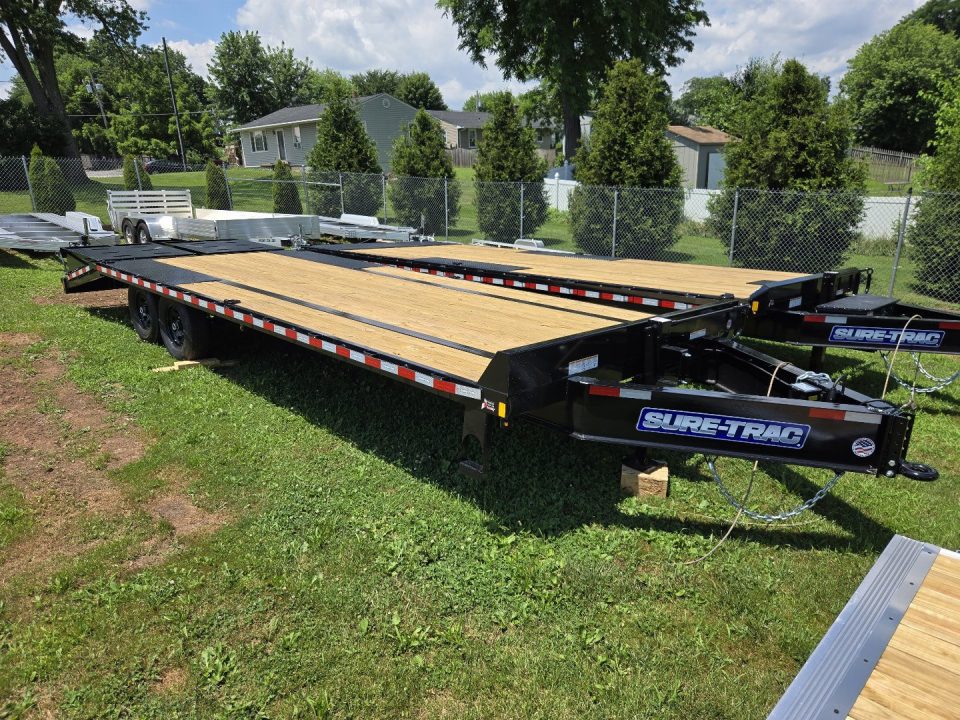 New 8.5 x 25 (20+5) Sure-Trac HD Low Profile Deckover Equipment Trailer, 15K GVWR
