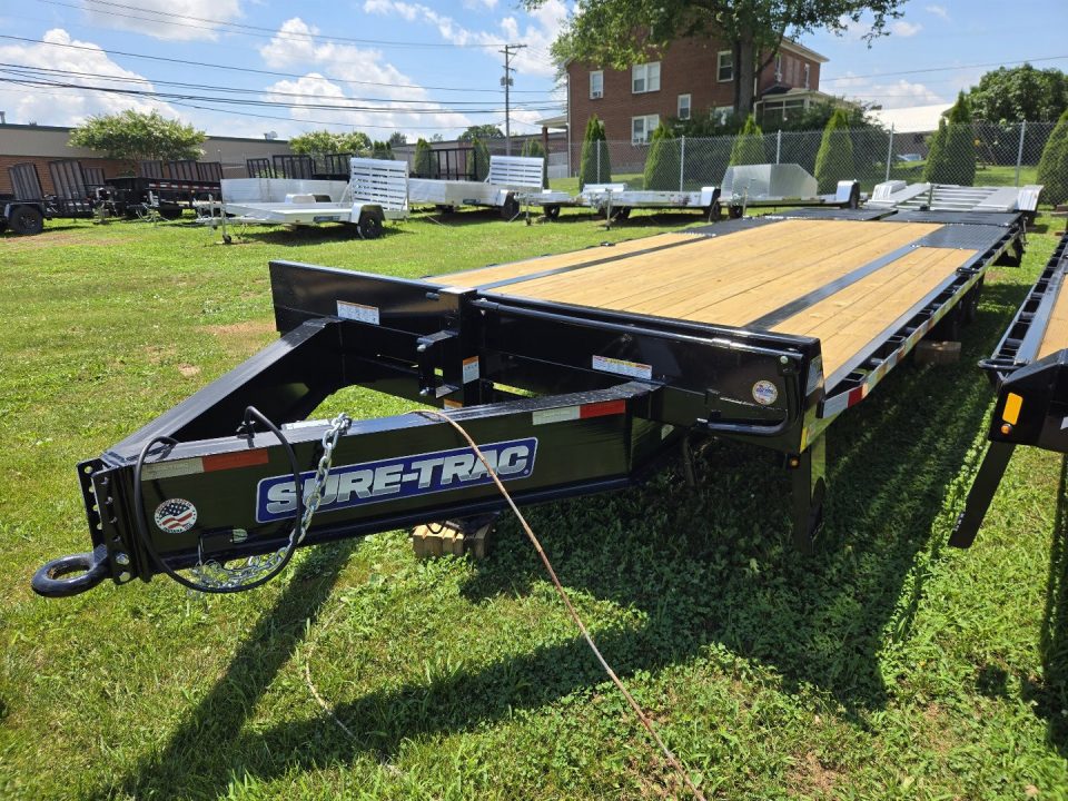 New 8.5 x 25 (20+5) Sure-Trac HD Low Profile Deckover Equipment Trailer, 15K GVWR