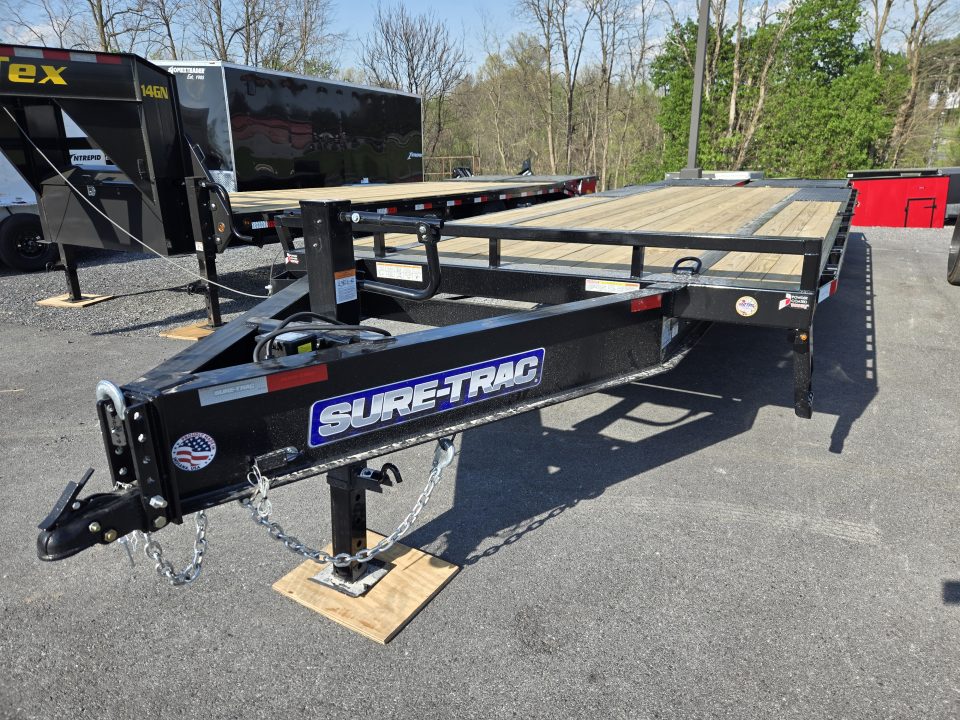 New 8.5 x 25 (20+5) Sure-Trac HD Low Profile Deckover Equipment Trailer, 15K GVWR