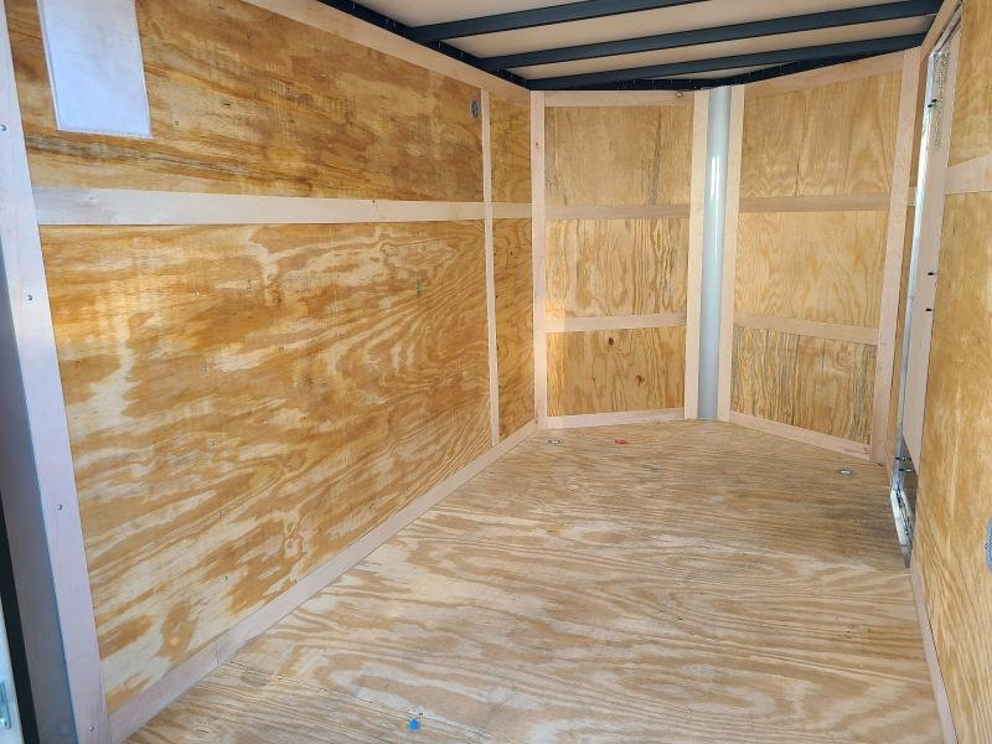 New 6 x 10 Homesteader Intrepid V-Nose Cargo Trailer, 3k GVWR **Silver w/ Ramp Door, Tie Dns