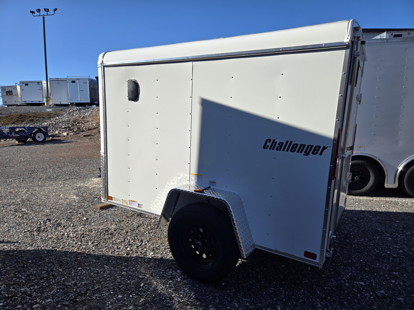 New 5 X 8 Homesteader Challenger Cargo 3k GVWR ***White w/Side Dr & Swing Out Rear Door