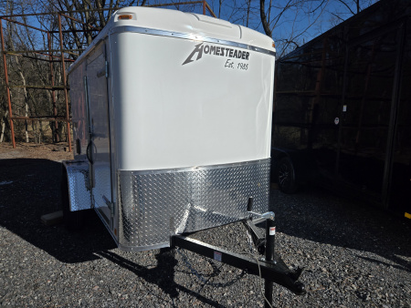 New 5 X 8 Homesteader Challenger Cargo 3k GVWR ***White w/Side Dr & Swing Out Rear Door