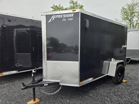 New 5 x 10 Homesteader Intrepid V Nose Enclosed Cargo Trailer 3k GVWR **Black PolyCor w/ Ramp Door Pkg