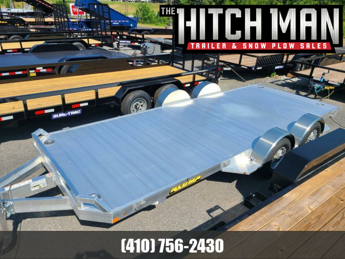New 7 x 18 ALUMA 8218 Aluminum Car/Utility Trailer, 7k GVWR  ***Spread Axles w/Removable Fenders, Stabilizer Jacks