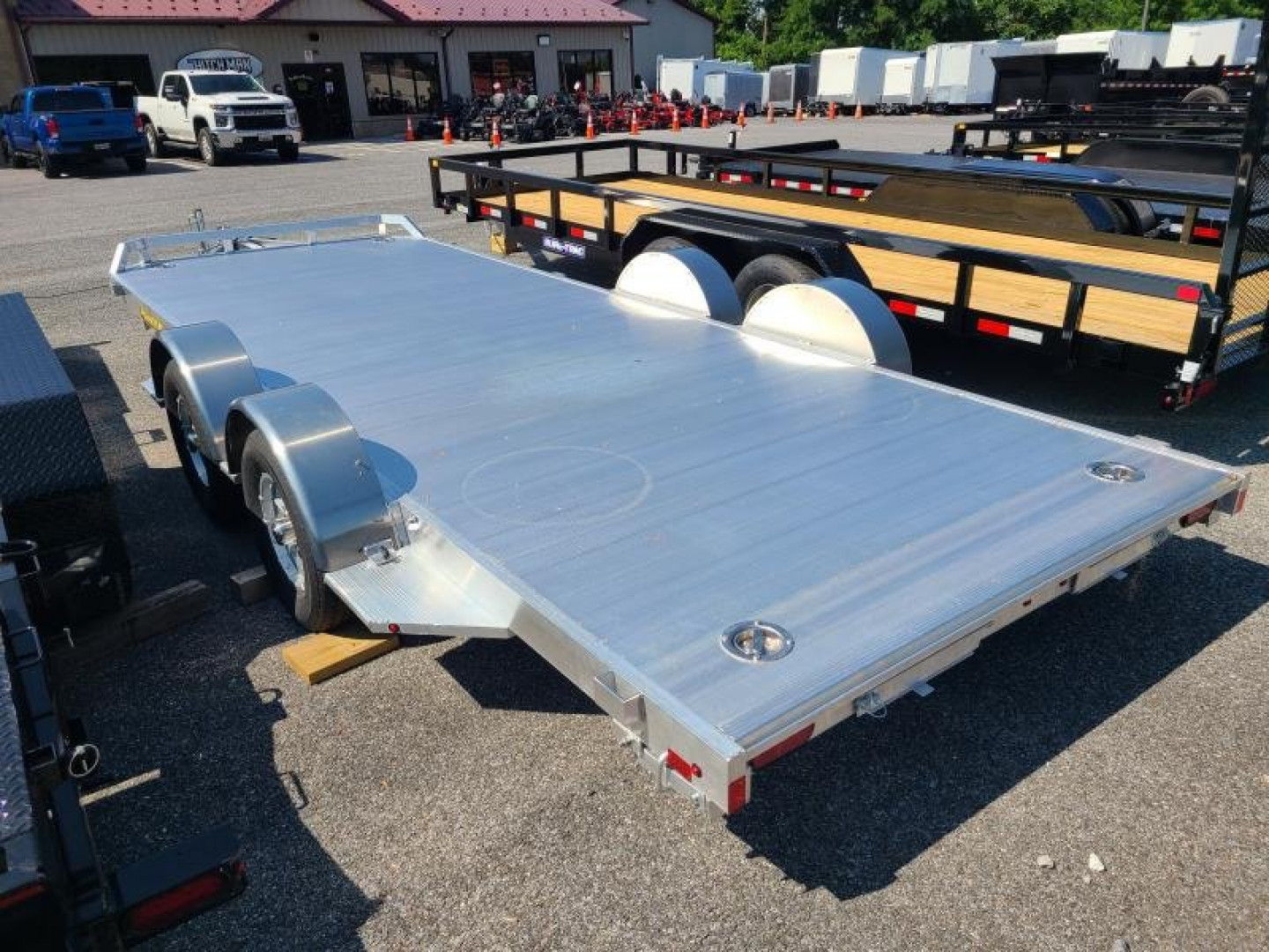 New 7 x 18 ALUMA 8218 Aluminum Car/Utility Trailer, 7k GVWR  ***Spread Axles w/Removable Fenders, Stabilizer Jacks
