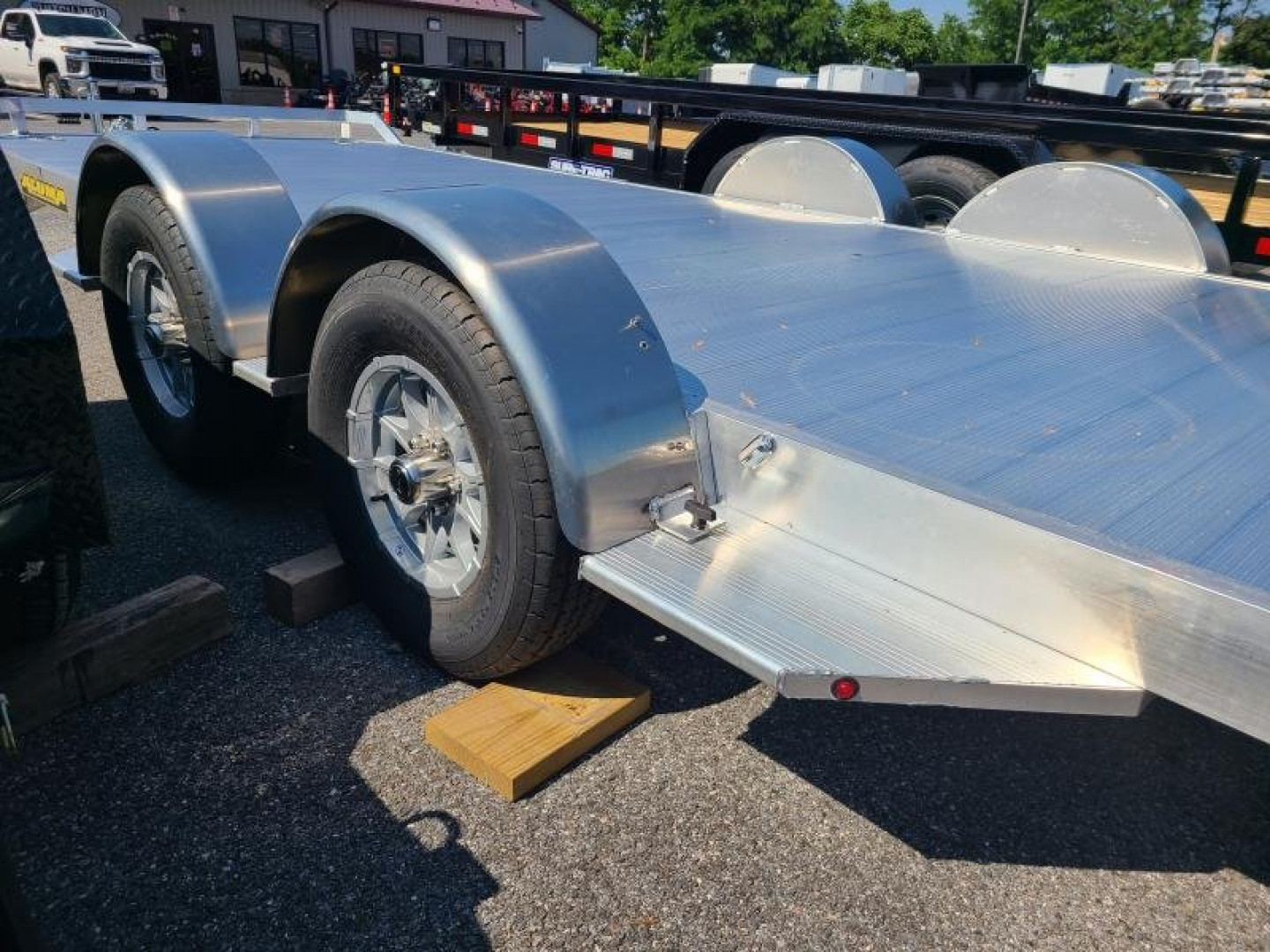 New 7 x 18 ALUMA 8218 Aluminum Car/Utility Trailer, 7k GVWR  ***Spread Axles w/Removable Fenders, Stabilizer Jacks