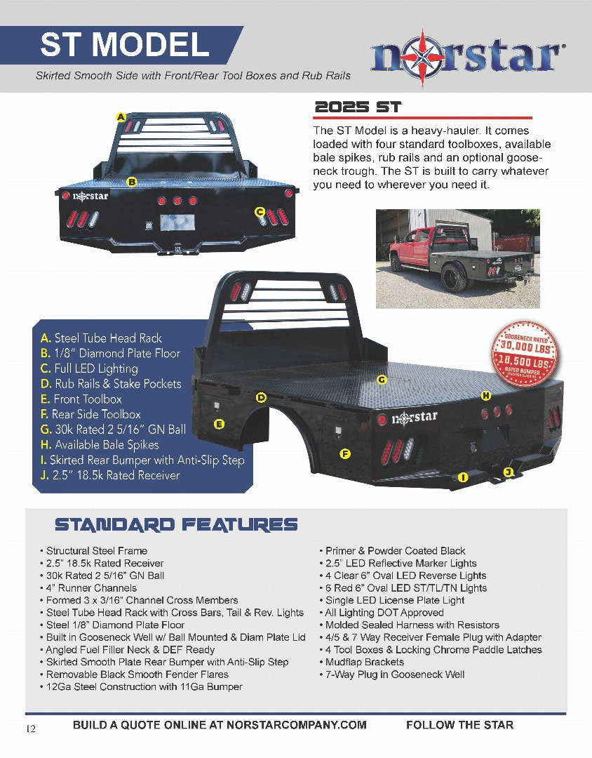 New 2025 Norstar ST Truck Bed