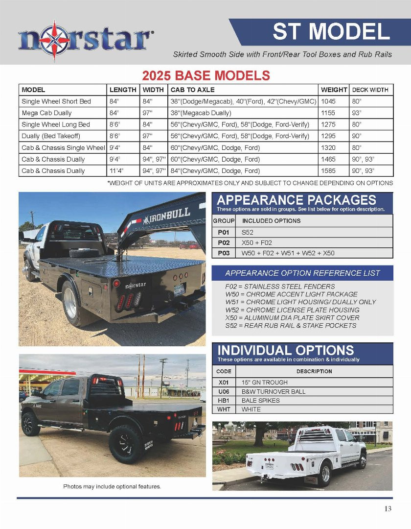 New 2025 Norstar ST Truck Bed