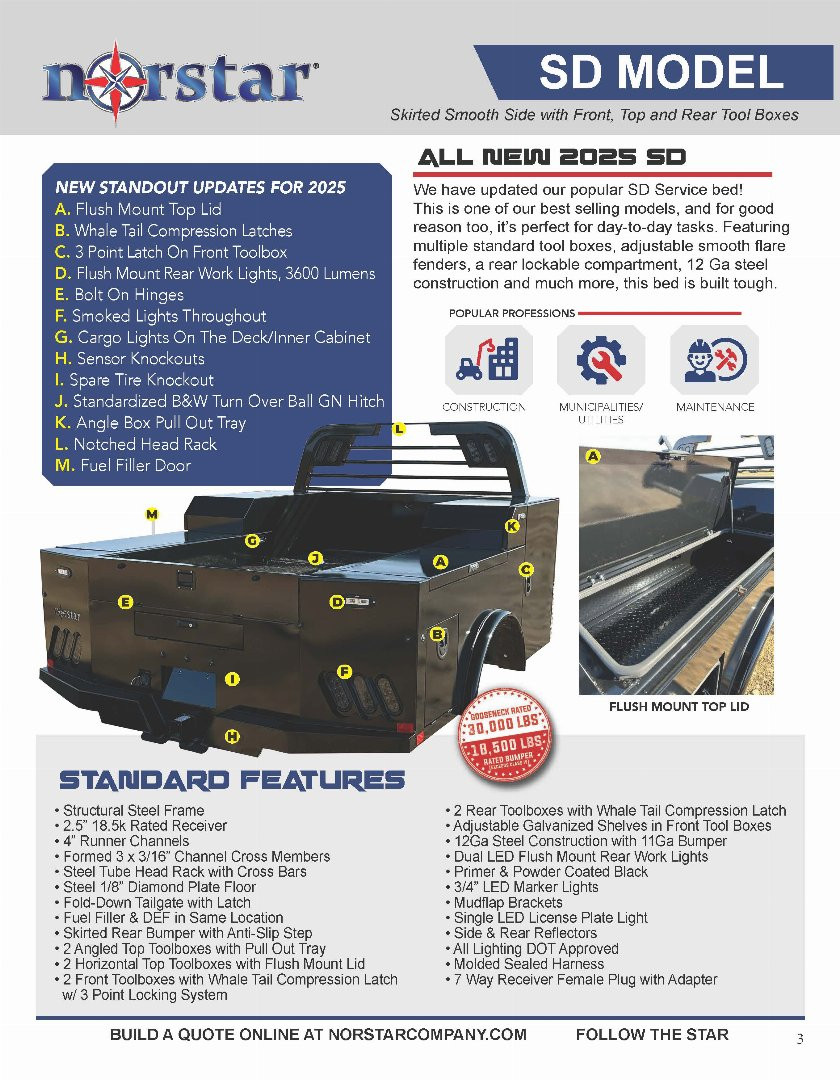 New 2025 Norstar SD Truck Bed