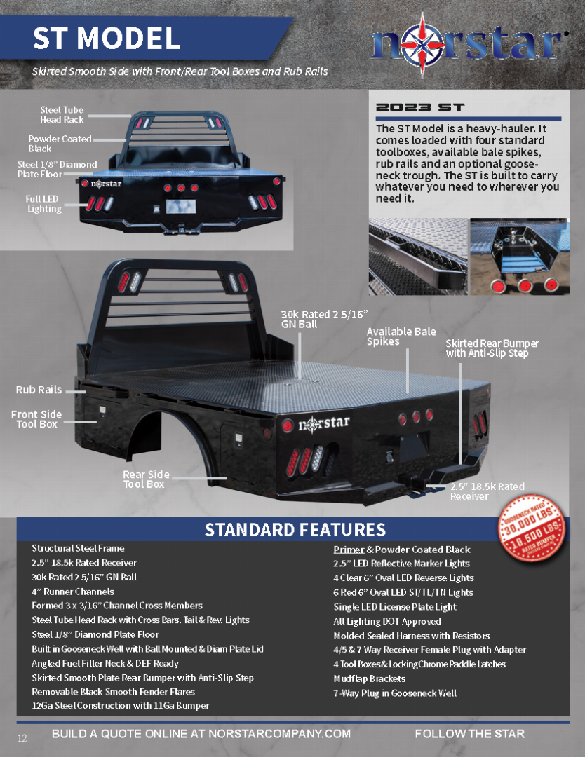 New 2024 Norstar ST 8'6"/97/56 Truck Bed