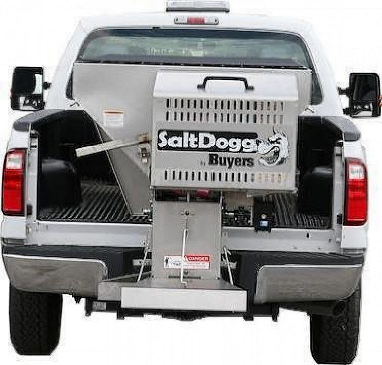 New SALTDOGG (1400100SS) 2.0 Cu Yd (8') Stainless Steel GAS Salt Spreader w/ Extended Chute