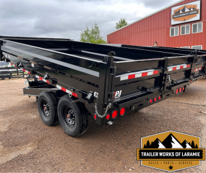 New 2026 PJ D8 96  Deck over Dump Trailer-Fold down sides-7x14-16K