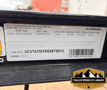 New 2025 PJ Trailer U8 7 X 14 SA Utility Trailer- 83" wide deck
