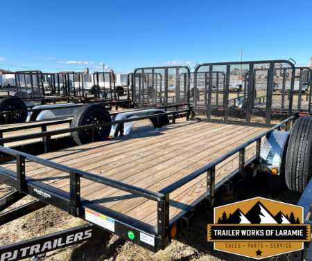 New 2025 PJ Trailer U8 7 X 14 SA Utility Trailer- 83  wide deck