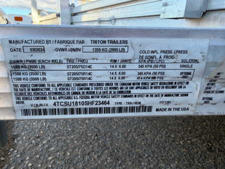 New 2025 Triton Fit 1281 Utility Trailer 7x12