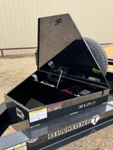 New 2025 Diamond T 102 in x 24 ft Bumper Pull Deck Over Tilt 10 in Beam Frame GVWR 15k Full Power Tilt 7k Axles Tilt Trailer