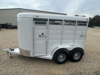 New 2025 Calico Trailers 6 ft x 12 ft Bumper Pull 2 Horse Slant 3.5K Axles