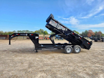 New 2025 Diamond T 83 in. x 16 ft. Gooseneck Lo- Pro Dump Trailer 24 in. Sides 7K Axles