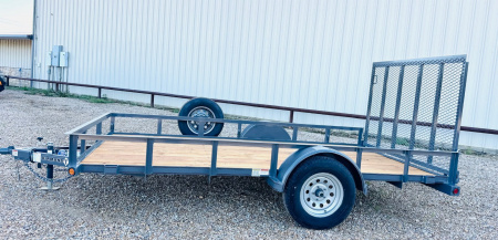 New 2025 Diamond T 77 in. x 12 ft. Single Axle Utility Trailer Rear Gate 3.5K Axles